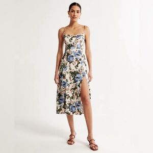 NWOT Abercrombie & Fitch Camille Midi Dress in Cream Floral - Petite